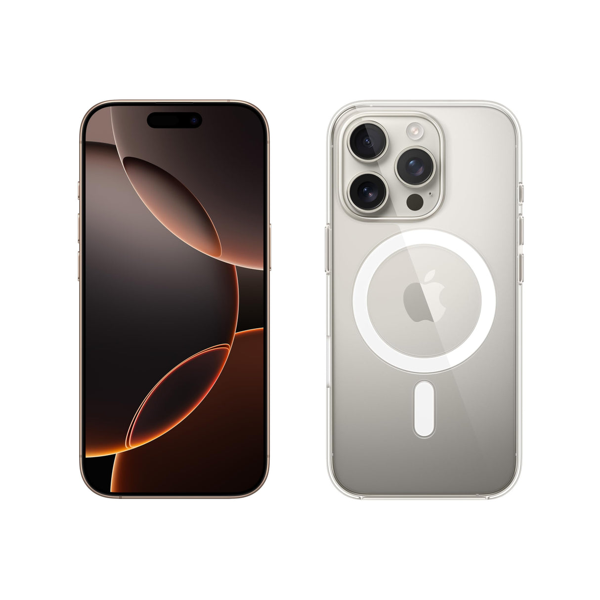 Apple iPhone 16 Pro (256 GB) - Titanio Natural + Funda Transparente con MagSafe