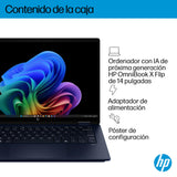 HP Omnibook X Flip - Ordenador portátil Convertible de 14" OLED 3K táctil (Intel Ultra 7-258V EVO, 32GB RAM, 1TB SSD, Intel ARC Graphics, Windows 11, WiFi 7) Silver- Teclado QWERTY Español