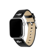 Lacoste Correa Apple Watch para Hombre y Mujer en Cuero Negro con Detalles en Relieve - 2050028