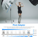 Neewer Pro 100% Metal C Soporte Luz Soporte con Ruedas Máx. Soporte Reflector Ajustable de 330CM de Altura con Brazo Articulado de 120cm y 3 Poleas