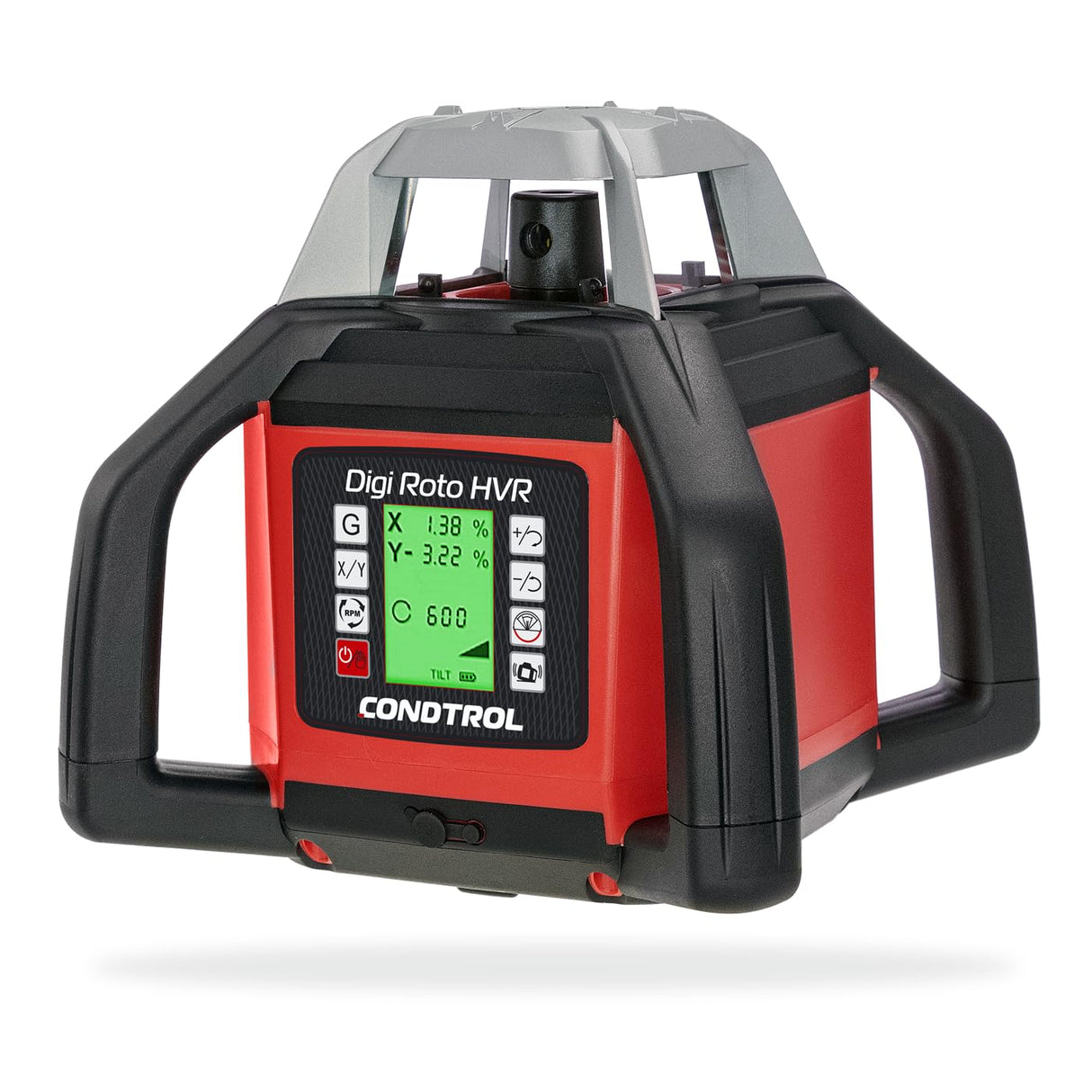 CONDTROL - Láser Rotativo Rojo DIGI ROTO HVR - Alcance con Célula 600 m - Haz Rojo y Punto de Plomada Bajo - Incluye Accesorios - Garantía de 2+1 años
