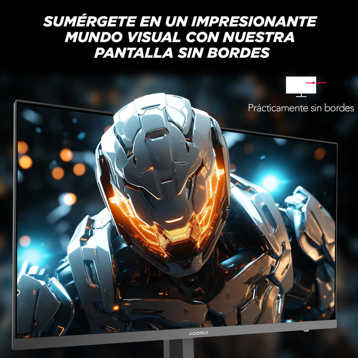 KOORUI G2411P Monitor 24 Pulgadas Gaming Full HD Fast IPS, 200Hz, 1080P, MPRT 1ms, 90% DCI-P3, HDR400, VESA, Adaptive Sync, Inclinación, Eye Care, 2xHDMI 2.0, DP 1.4