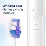 Philips Sonicare 6100 cepillo dental eléctrico, sónico con 2 modos de cepillado y 3 niveles de intensidad, EasyStart, estuche de viaje, blanco, HX7400/02 [Nueva Tecnología]