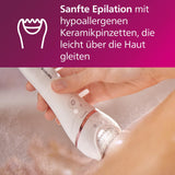 Philips Depiladora Mujer Serie 8000, 9 en 1, Para Cuerpo, Cara, Pies y Bikini, Uso en Seco o Humedo, Piel Suave desde Casa, Cabezal Ceramico, BRE740/10, Blanco