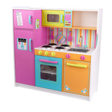 KidKraft Cocina de Juguete de Madera Deluxe Big and Bright para niños, con Accesorios incluidos, teléfono de Juguete y Set Utensilios de cocinita Infantil, Juguetes niños 3+ años (53100)