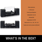 Lenco Turntable LS-101 - Giradiscos Bluetooth - Altavoz Externo con 2 x 10 vatios RMS - 3 velocidades - Transmisión por Correa - Negro