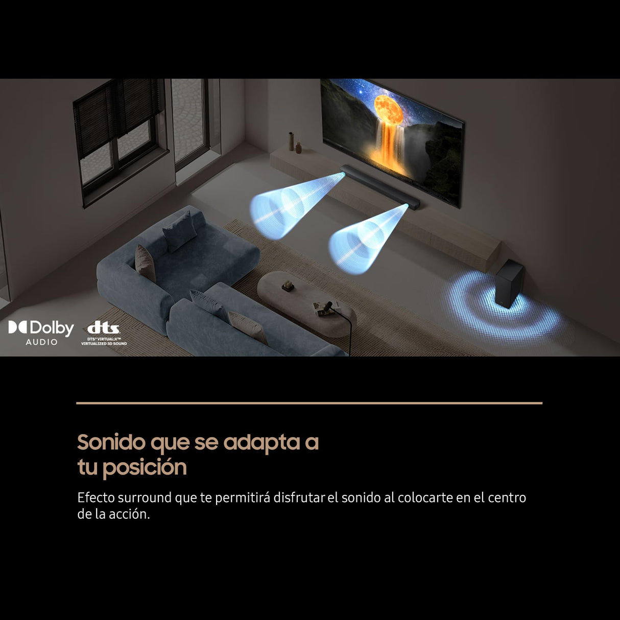 Samsung Barra de Sonido HW-B750F/ZF con Dolby Digital 5.1ch, Q-Symphony, Modo de Juego, conexión múltiple Bluetooth