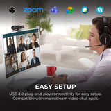 AVerMedia Live Streamer CAM 513 - Cámara web 4K de gran angular con cubierta para cámara web, micrófono incorporado, Plug & Play para iluminación interior, juegos, transmisión, videollamadas