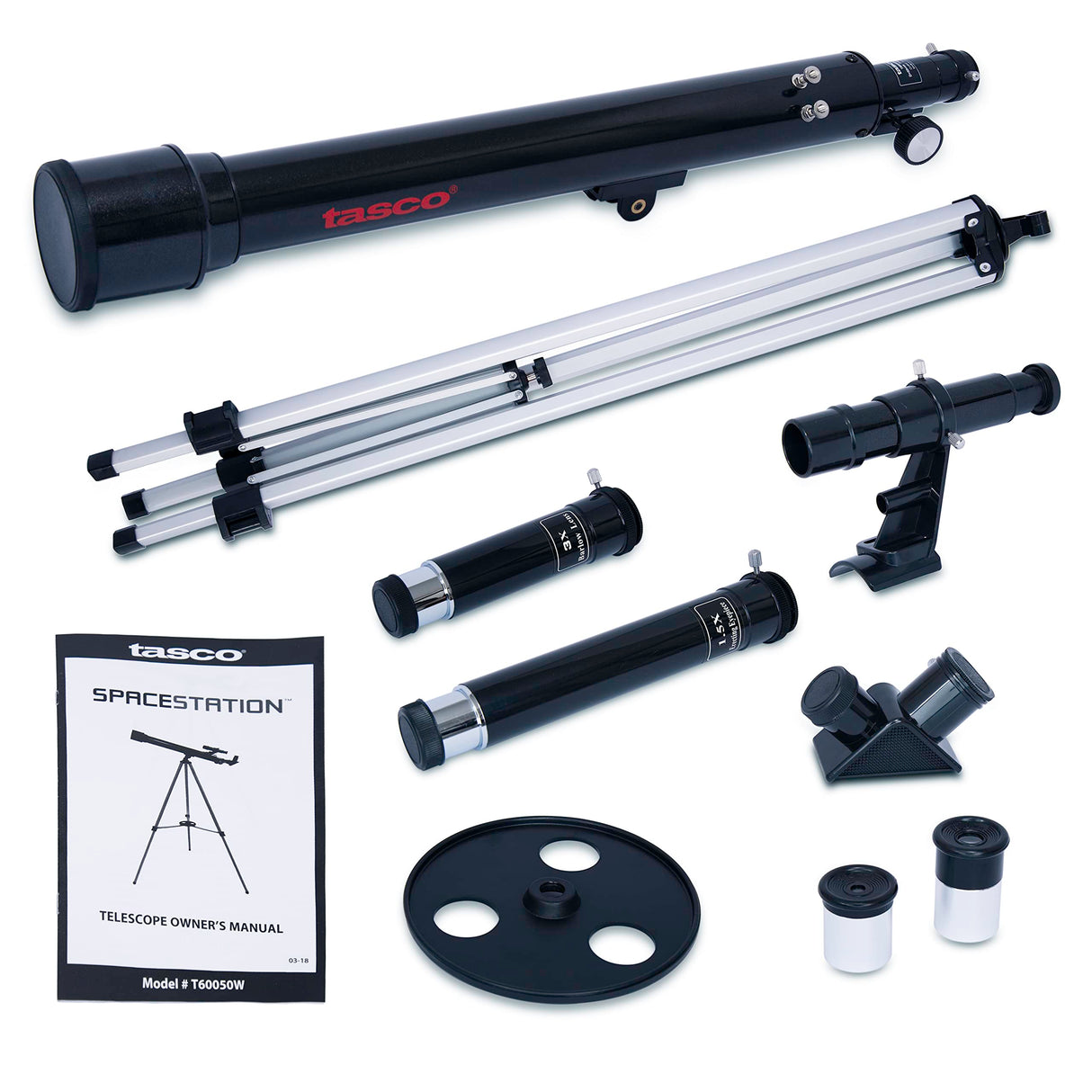 Tasco - Telescopio 600x50 Space Station Negro/Rojo - Telescopio astronómico para adultos y principiantes - T60050W