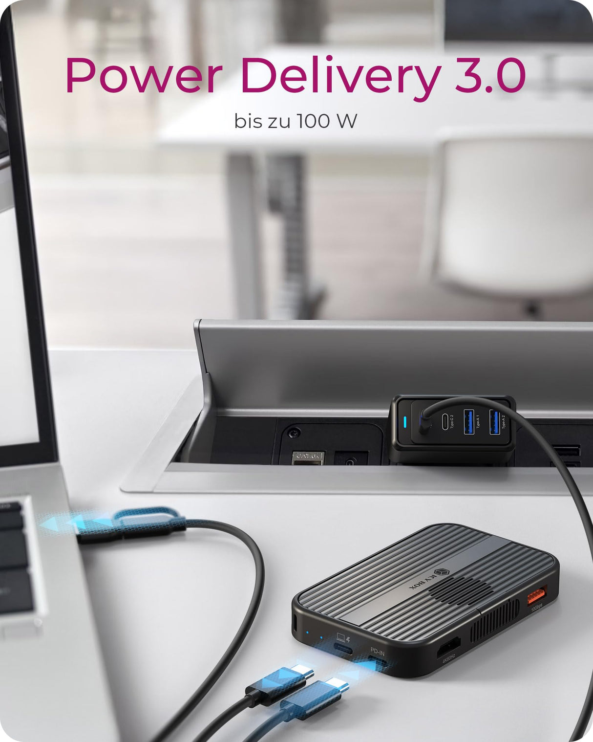 ICY BOX USB-C DockingStation M.2 SSD/NVMe & SATA Carcasa USB 3.2 (10 Gbps), sin Herramientas, HDMI 4K, Lector de Tarjetas, Power Delivery 100 W, Externo, Plug & Play, Negro, IB-DK4071M-CU31