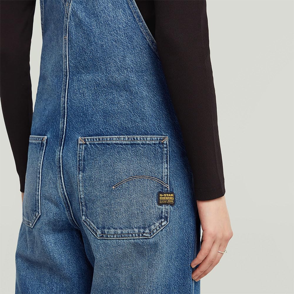 G-STAR Straight Leg Dungaree Mono, Faded sakarya D24398-E107-H452, Medium Mujeres