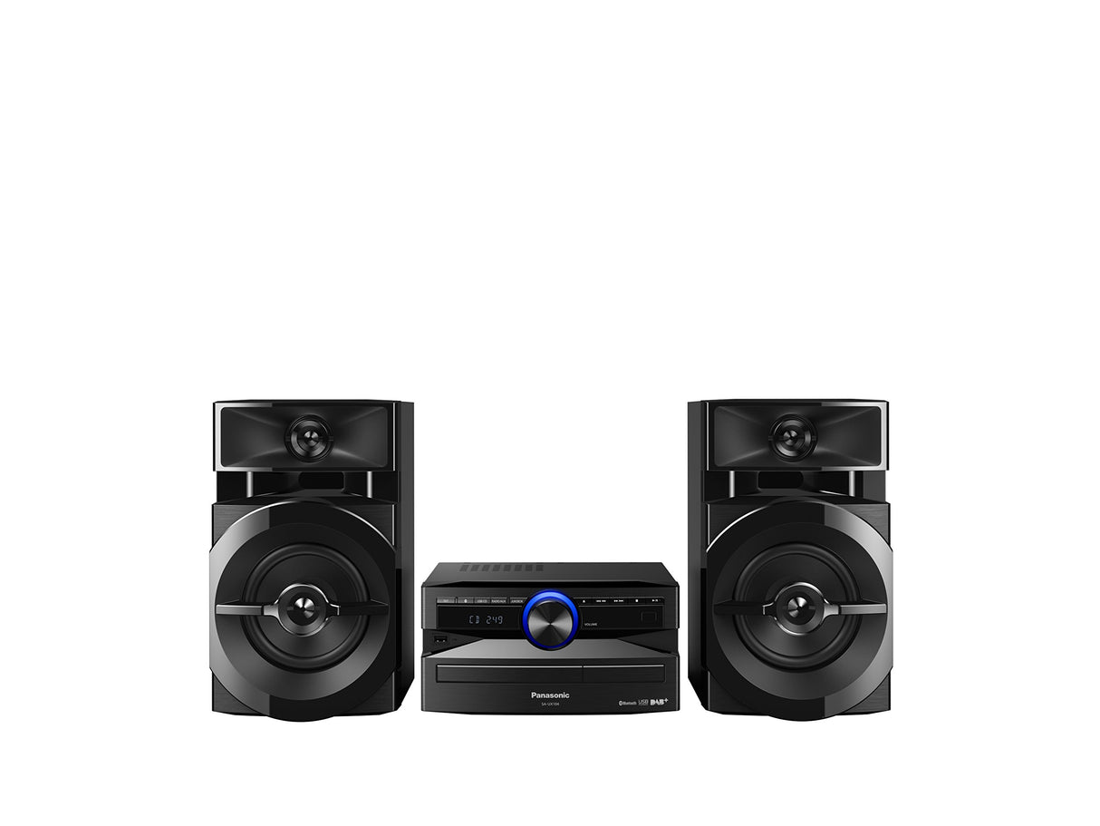 Panasonic SC-UX104EG-K - Micro música de CD (Bluetooth, sintonizador (Dab+/FM), USB, AUX-IN, DJ Jukebox, 300 W RMS, Color Negro