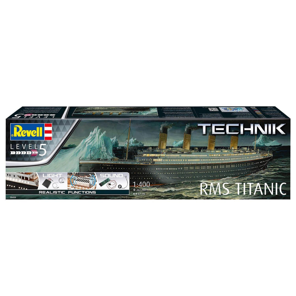 Revell, Blue Titanic 00455 Technik 1:16-Kit de Modelo de plástico VW T1 Samba Bus, Azul, Color sin Pintar, Mittel (RV00458)