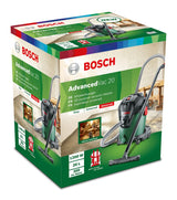 Bosch aspirador de agua y polvo AdvancedVac 20 (1200 vatios, volumen de contenedor de 20 litros, en caja)