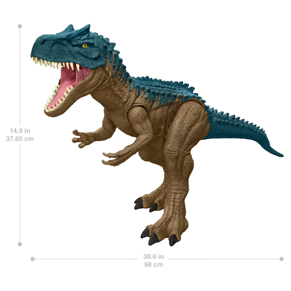 Mattel Jurassic World: Teoría del Dinocaos Netflix - Allosaurus Colosal, Figura de acción grande de dinosaurio de juguete que mide 97 cm de largo, serie Epic Evolution, regalo, +4 años, HRX53