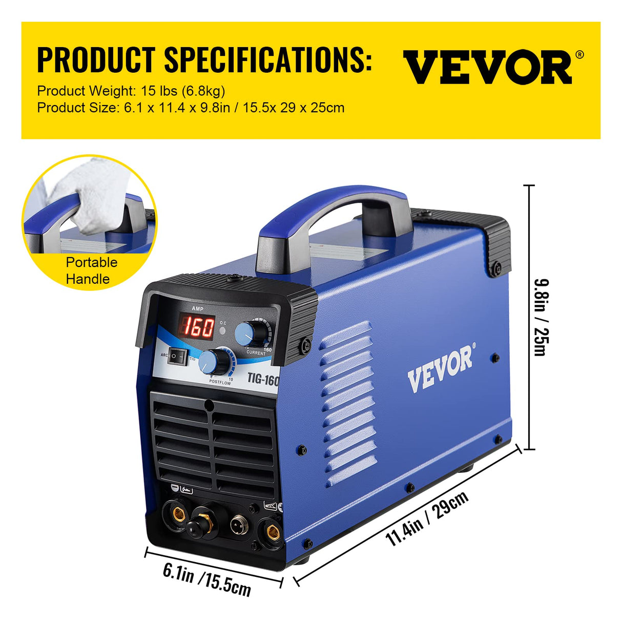 FlowerW TIG - Soldadora inverter (220 V, WIG, 160 A)