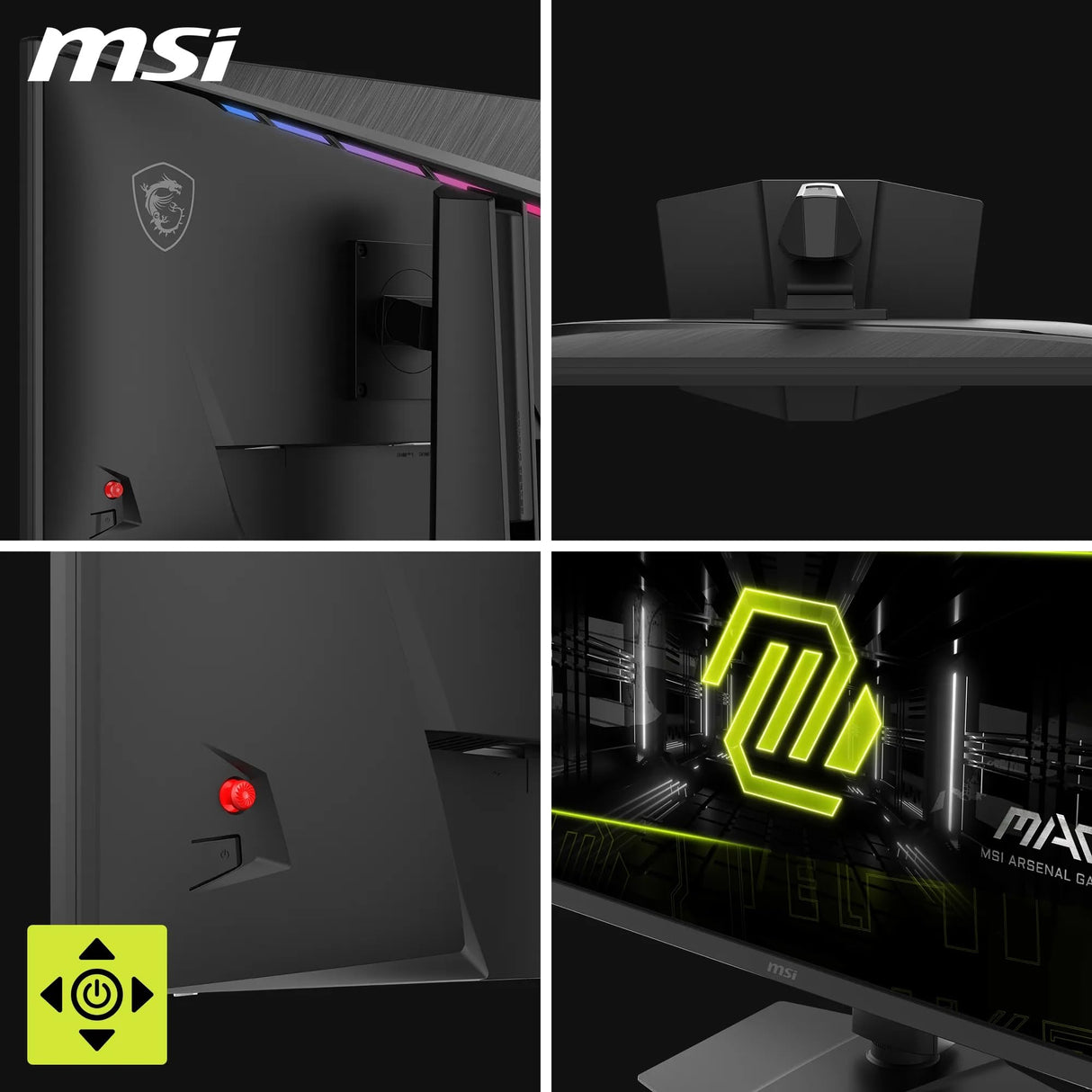 MSI mag 272URDF E16 Monitor Gaming, 27-Inch, 4K UHD, 3840x2160, Rapid IPS, 0.5ms, DisplayHDR 400, Eye Care, AI Vision, Dual-Mode, HDMI 2.1, DP 1.4a, Tilt/Height Adjustable, Negro