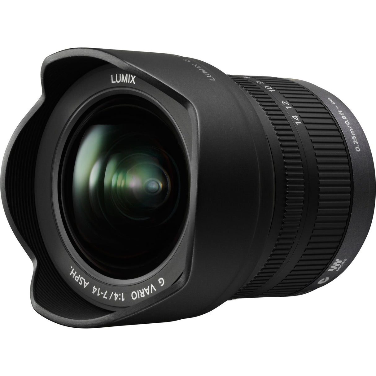 Panasonic H-F007014 Lente de cámara - Objetivo (SLR, 16/12, Auto/Manual, Negro, 7.5 cm, 8.31 cm)