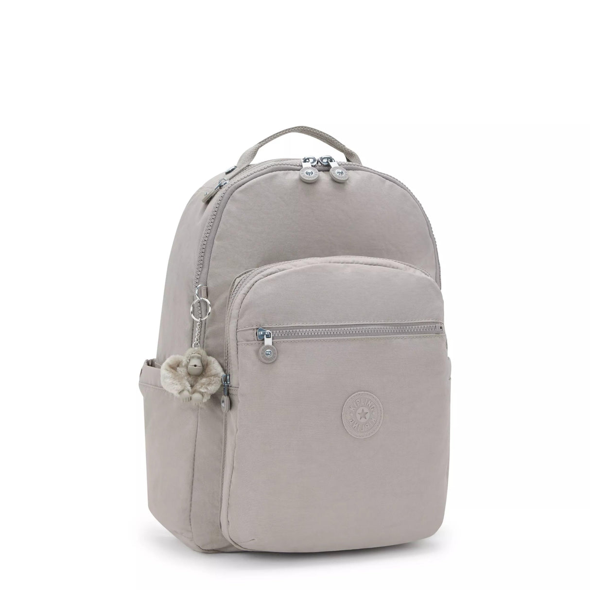 Kipling Seoul - Mochila para laptop de 15 pulgadas para mujer, duradera, espaciosa con correas acolchadas para el hombro, mochila escolar (paquete de 1), Gris Gris, L, Seoul - Mochila para portátil de