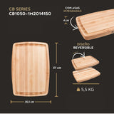 Boos Block Tabla de Cortar Ovalada – Ranura Para Jugo - Tabla Cortar Cocina Profesional - Reversible – 51 x 36 x 4 cm
