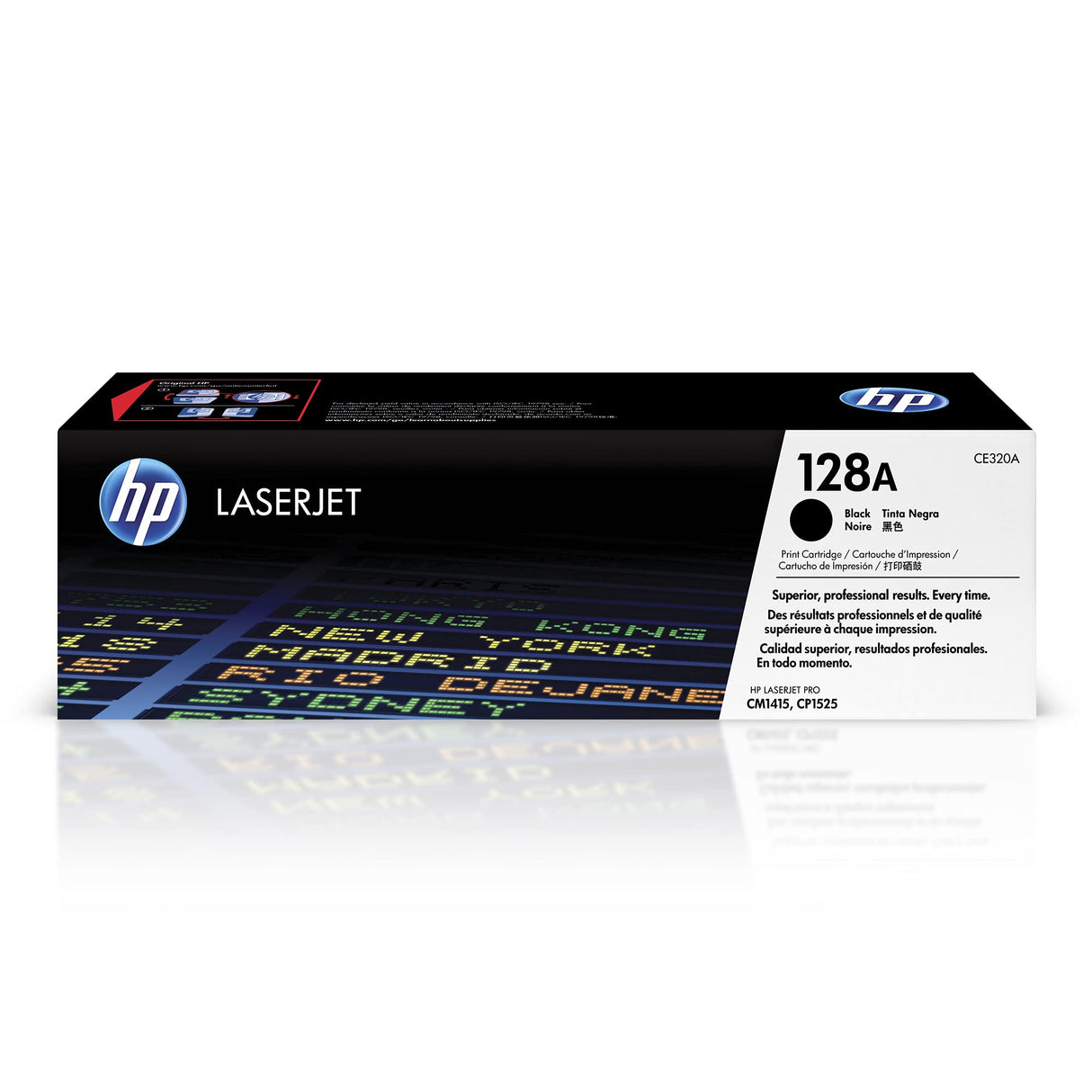 HP 128A CE320A, Negro, Cartucho Tóner Original, de 2.000 páginas, para impresoras HP LaserJet Pro serie CM1410, CM1415, CM1525