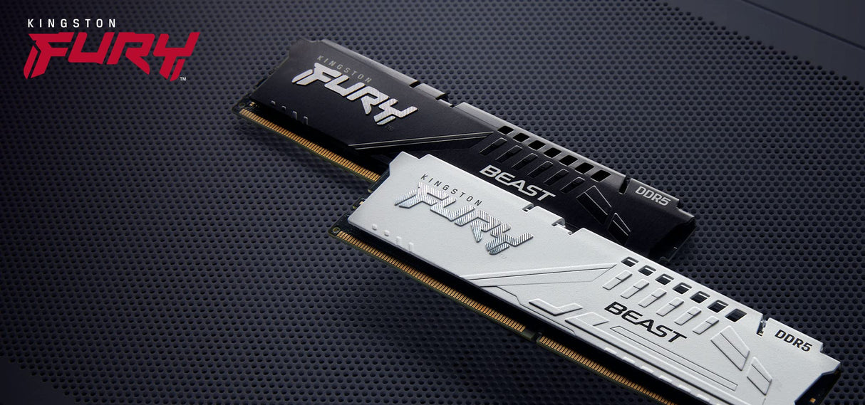 Kingston FURY Beast Blanco XMP DDR5 128GB 5200MT/s CL40 DIMM Memoria gamer para Ordenadores de sobremesa (Kit de 4) - KF552C40BWK4-128