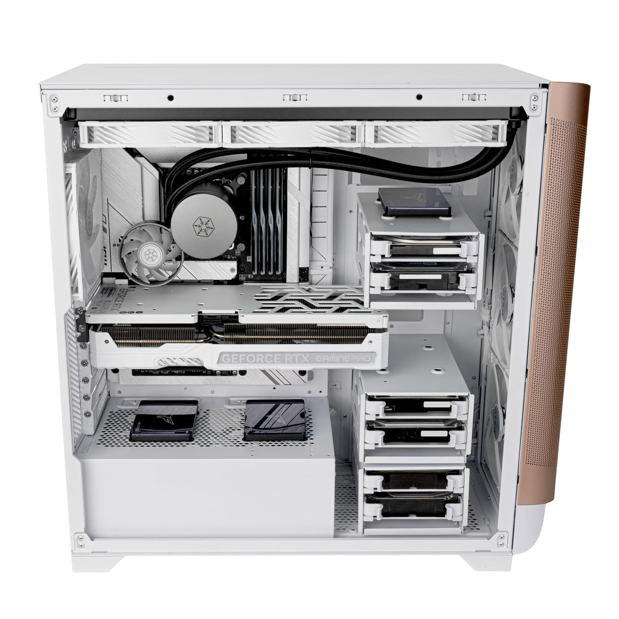 SilverStone Technology Seta A2 chasis Torre Mediano excepcionalmente versátil, Oro Rosa, Blanco, SST-SEA2Y-GWG
