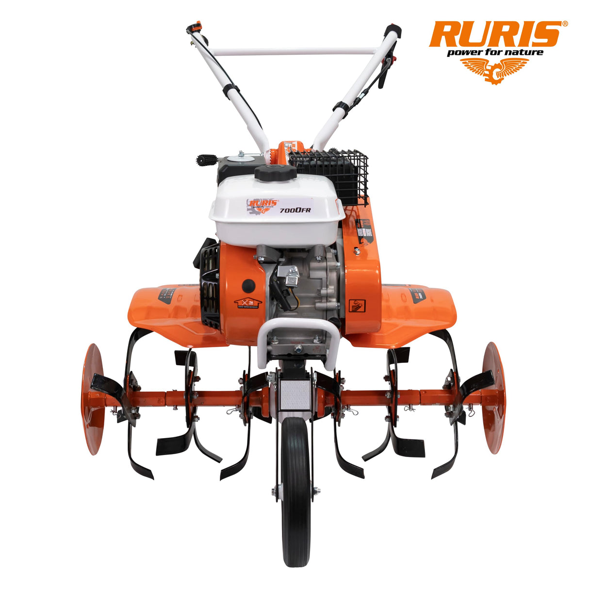 RURIS POWER FOR NATURE Motobinosa 7000 FR, 7 CH, 24 Fresas, Ancho de Trabajo 560-830 mm, manillares Ajustables +Tope + Lote contrapeso 10 kg