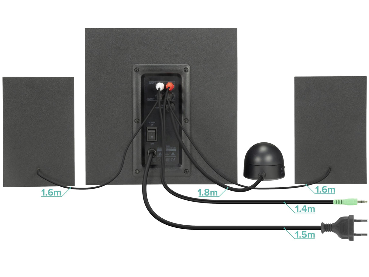 Speedlink Gravity LT Altavoz para PC Sistema de Sonido 2.1 Bluetooth - con subwoofer de Madera, Sistema de Altavoces Activos de 80 vatios, Conector AUX de 3,5 mm, Mando a Distancia RGB, Negro