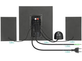 Speedlink Gravity LT Altavoz para PC Sistema de Sonido 2.1 Bluetooth - con subwoofer de Madera, Sistema de Altavoces Activos de 80 vatios, Conector AUX de 3,5 mm, Mando a Distancia RGB, Negro