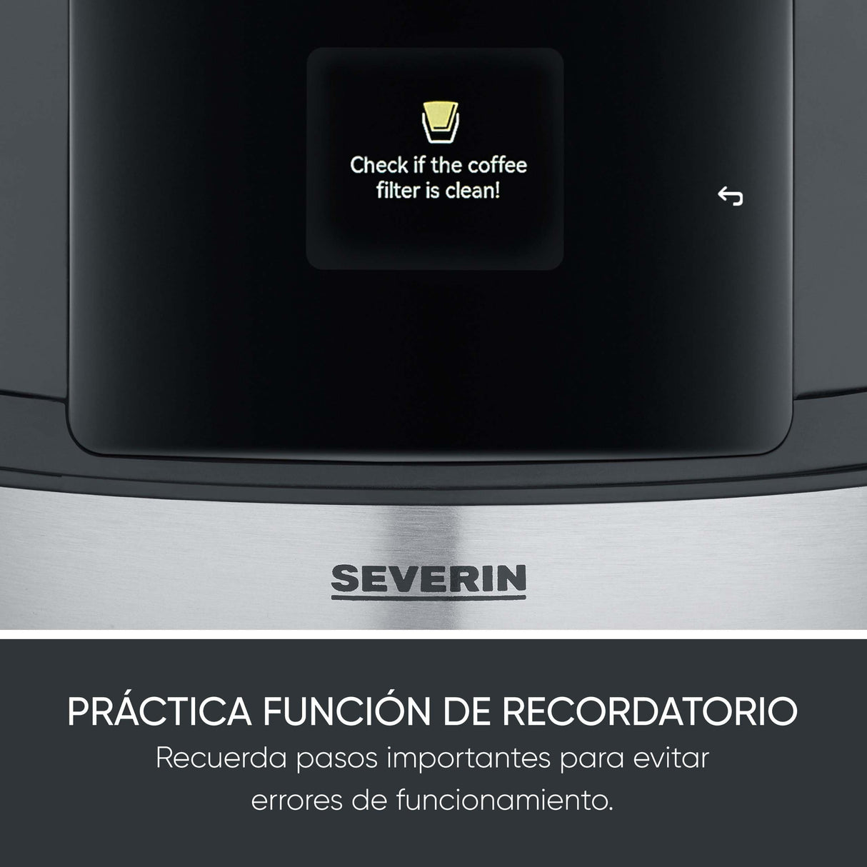 SEVERIN FILKA, cafetera de filtro totalmente automática, cafetera de filtro 5 en 1 con pantalla LED, molinillo, con jarra termo, negro mate/acero inoxidable, KA 9695