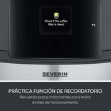 SEVERIN FILKA, cafetera de filtro totalmente automática, cafetera de filtro 5 en 1 con pantalla LED, molinillo, con jarra termo, negro mate/acero inoxidable, KA 9695
