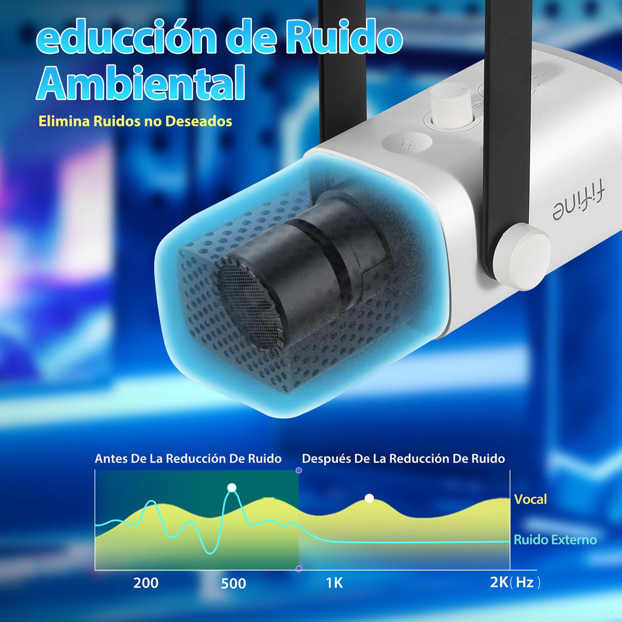 FIFINE XLR USB Microfono Gaming per PC PS4 PS5, Streaming Micrófono de Dinámico per Podcast Studio para Estudio Grabación