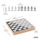Umbra Buddy Juego de ajedrez, Zinc, Natural