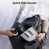 K&F Concept Mochila Camara Multifuncional， Mochila Fotografía Profesional, Mochila Fotográfica para Reflex Impermeable, Bolsa Cámara Compartimento para Portátil de 15.6 Pulgadas(20L) Negro