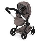 Bayer Design 17086AB Cochecito de muñeca Combi Xeo, Carro para muñecos, Bolsa, Convertible, Regulable en Altura