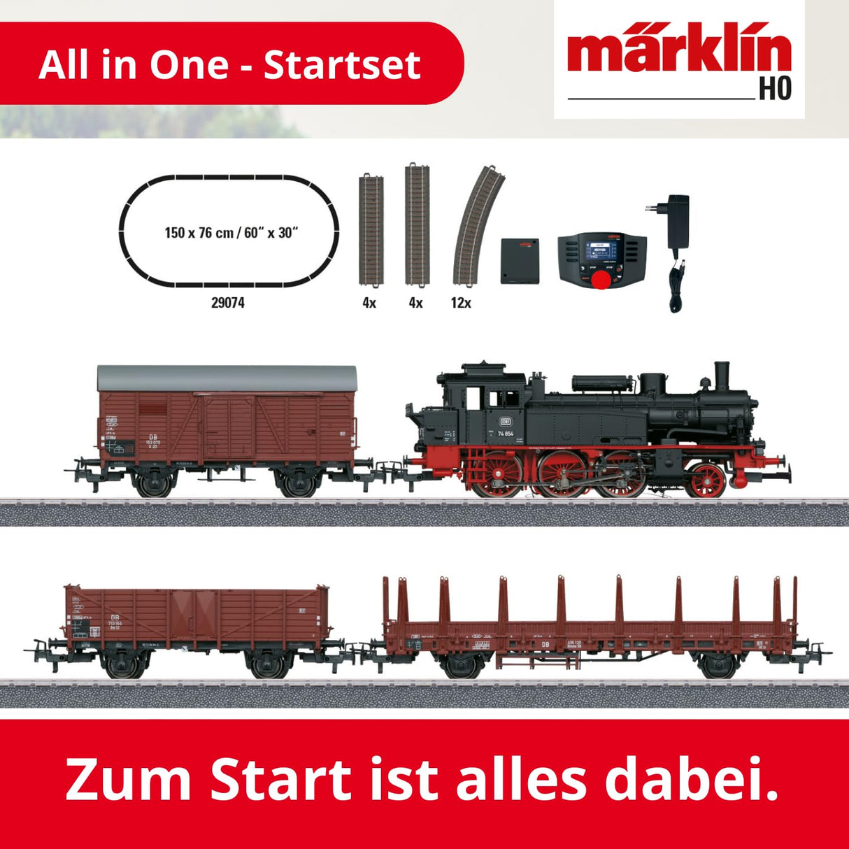 Märklin Era III Freight Train HO (1:87) Modelo de ferrocarril y Tren - 16.5 mm, Niño/niña, 3 año(s), Negro, Marrón, Gris, Rojo, Metal)