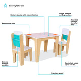 KidKraft Pocket Storage Juego Infantil de Mesa y 2 sillas de Madera con Compartimentos de Almacenamiento, Muebles para Salas de Juego y Dormitorio de niños (20353)