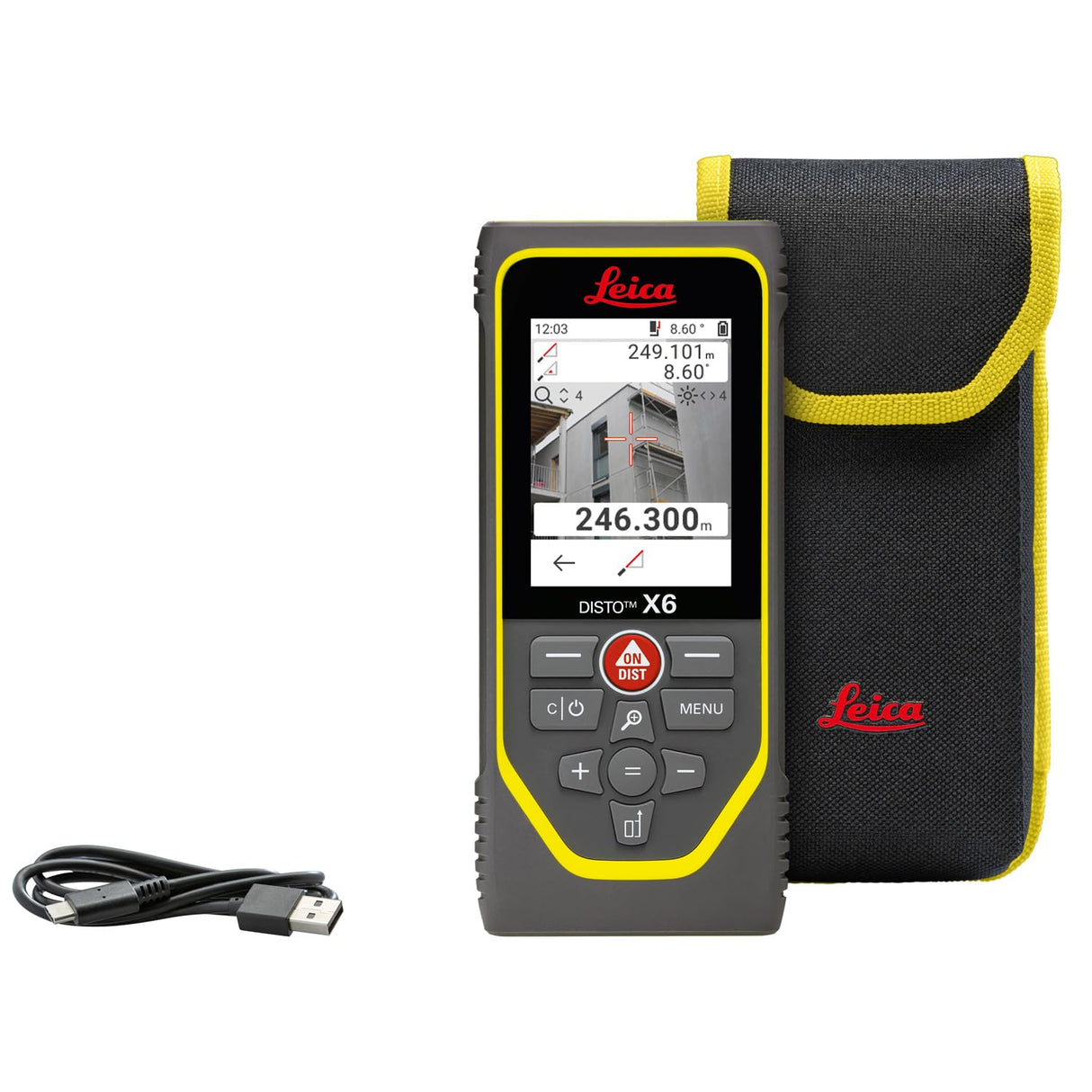 Leica DISTO X6: Resistente medidor láser de Distancia (IP65) con Bluetooth y cámara de Puntero láser para mediciones de Distancia bajo Las Condiciones más Adversas (Interiores y Exteriores)