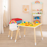 roba x Play-Doh Conjunto de Asientos creativos - Juego de Mesa y Silla de Madera certificada por el FSC con 6 latas de plastilina, 3 Herramientas de Madera y Alfombra Creativa