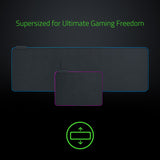 Razer Goliathus Extended Chroma - Alfombrilla suave para juegos con iluminación RGB (soporte para cables, superficie de tela, borde cosido, optimizado para todos los ratones) Negro