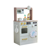 Teamson Kids Cocina Infantil de Madera con huerto, Lavadora Verde, Horno, Fregadero y Accesorios para Juego simbólico en casa