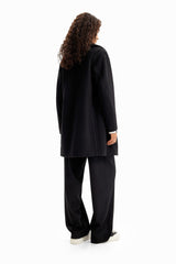 Desigual Coat_Stitch Woman Woven Overcoat, Negro, S Mujeres