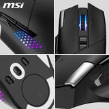 MSI Versa Pro Wireless + Mouse Dock Pro - Ratón Gaming, Sensor óptico de 26.000 PPP, frecuencia de sondeo de 1.000 Hz, diseño para diestros, batería de 80 Horas, con Cable e inalámbrico