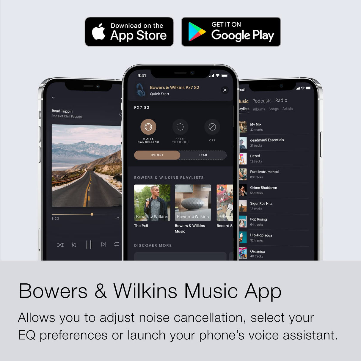 Bowers & Wilkins Px7 S2 - Auriculares Inalámbricos con Cancelación de Ruido con Bluetooth 5.0 Y Carga Rápida, 30 Horas de Reproducción Y Micrófono Integrado, Color Gris