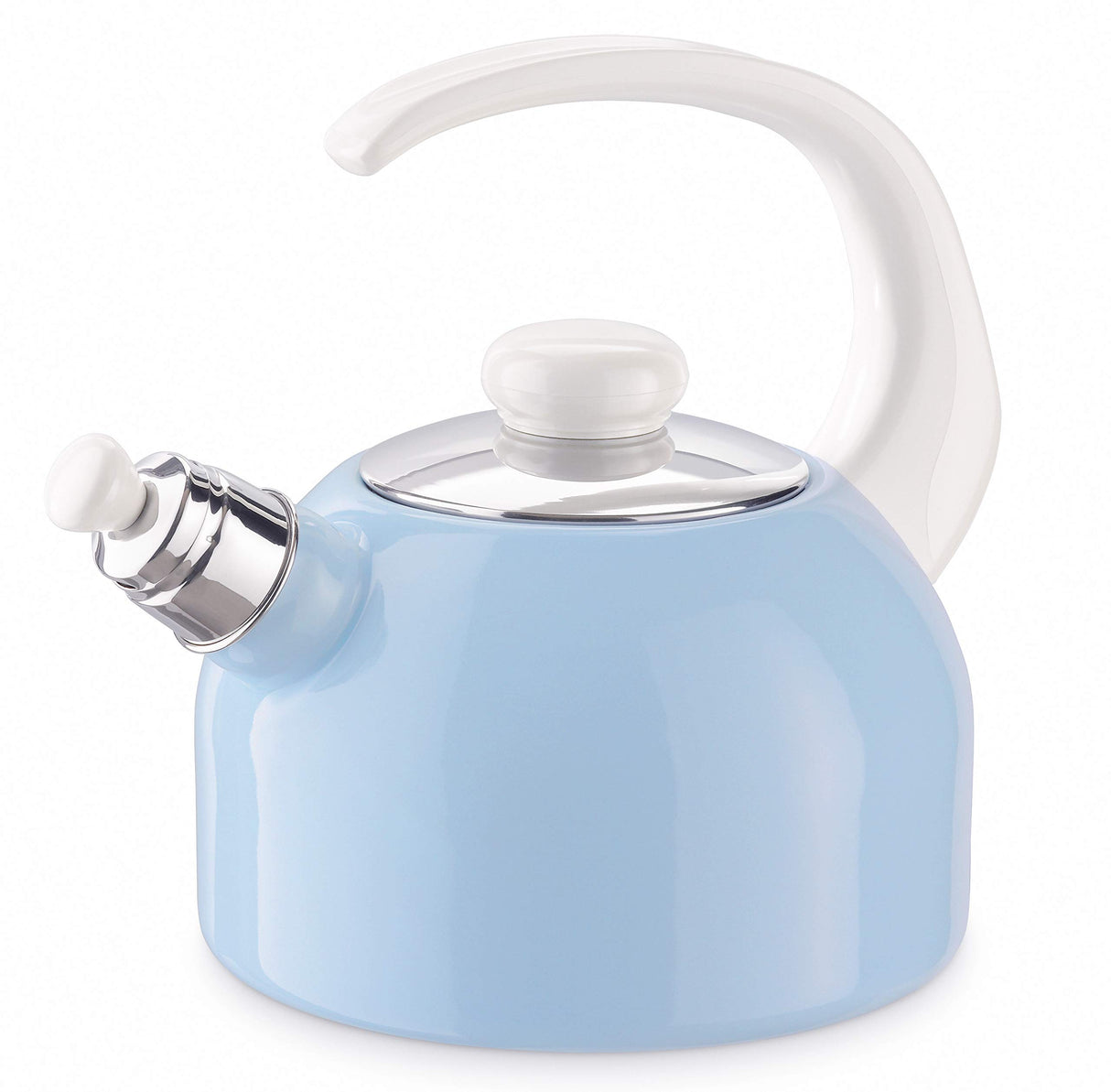 Riess, 0543-116 - Hervidor de flauta Plus de 2 l, color azul pastel, capacidad 2 litros, diámetro 18 cm, esmalte, inducción