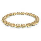 Swarovski Gargantilla Harmonia para Mujer, con Cristal Color Topacio de Talla Cojín, en Baño Tono Oro, Colección Harmonia de Swarovski