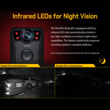 Transcend 128GB 1440P QHD Police Body Camera STARVIS 2 Sensor IP68 Weatherproof Body Worn Camera con estabilización de Imagen electrónica, visión Nocturna GPS TS128GDPB40A