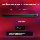 Lenovo Legion 5 Gen 11 - Portátil Gaming IA 15.3" OLED (AMD Ryzen 7 250, NVIDIA GeForce RTX 5050, 165Hz, 16GB RAM, 512GB SSD, Wi-Fi7, Sin Sistema Operativo) QWERTY Retroiluminación RGB, Español-Negro