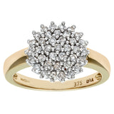 Naava Anillo para Mujer de Oro Amarillo 9K con 37 Diamantes talla 6.5
